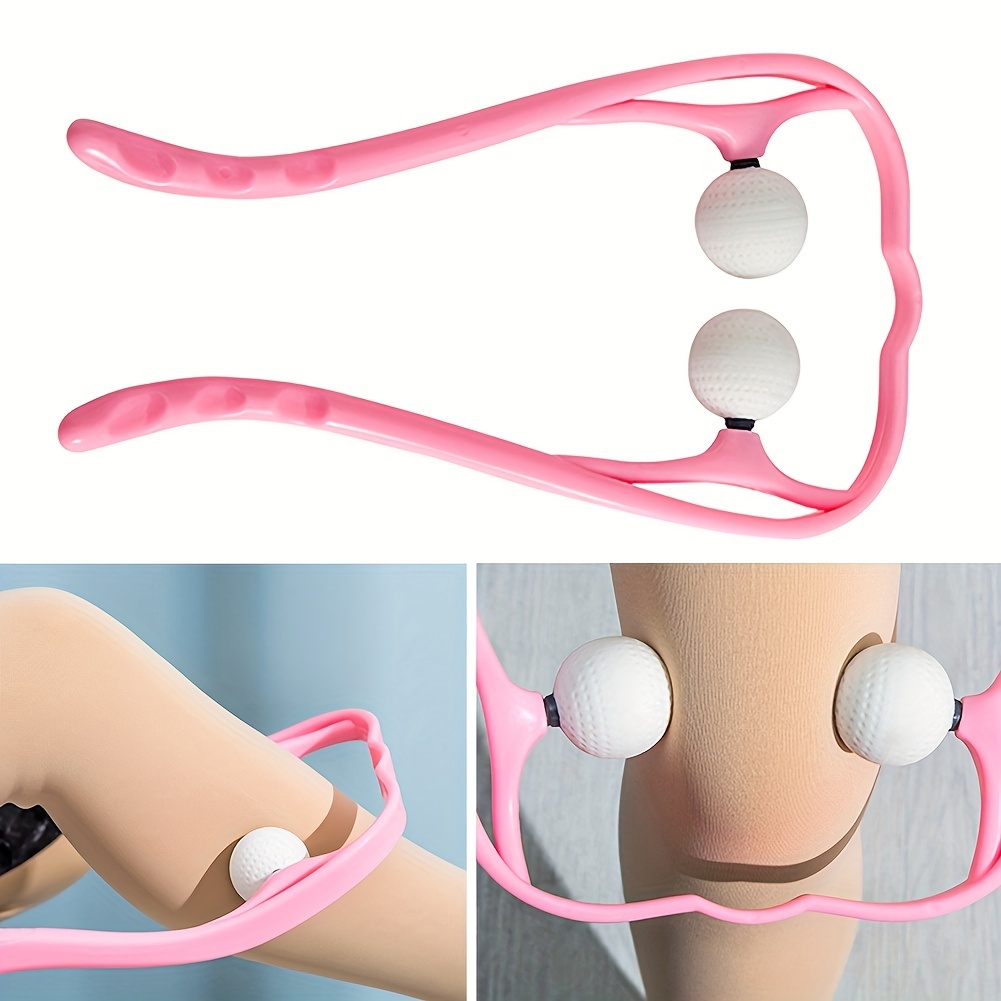 Neck Massager Therapy Neck and Shoulder Dual Trigger Point Roller Self- Massage Tool Relieve Hand Pressure Deep Massage