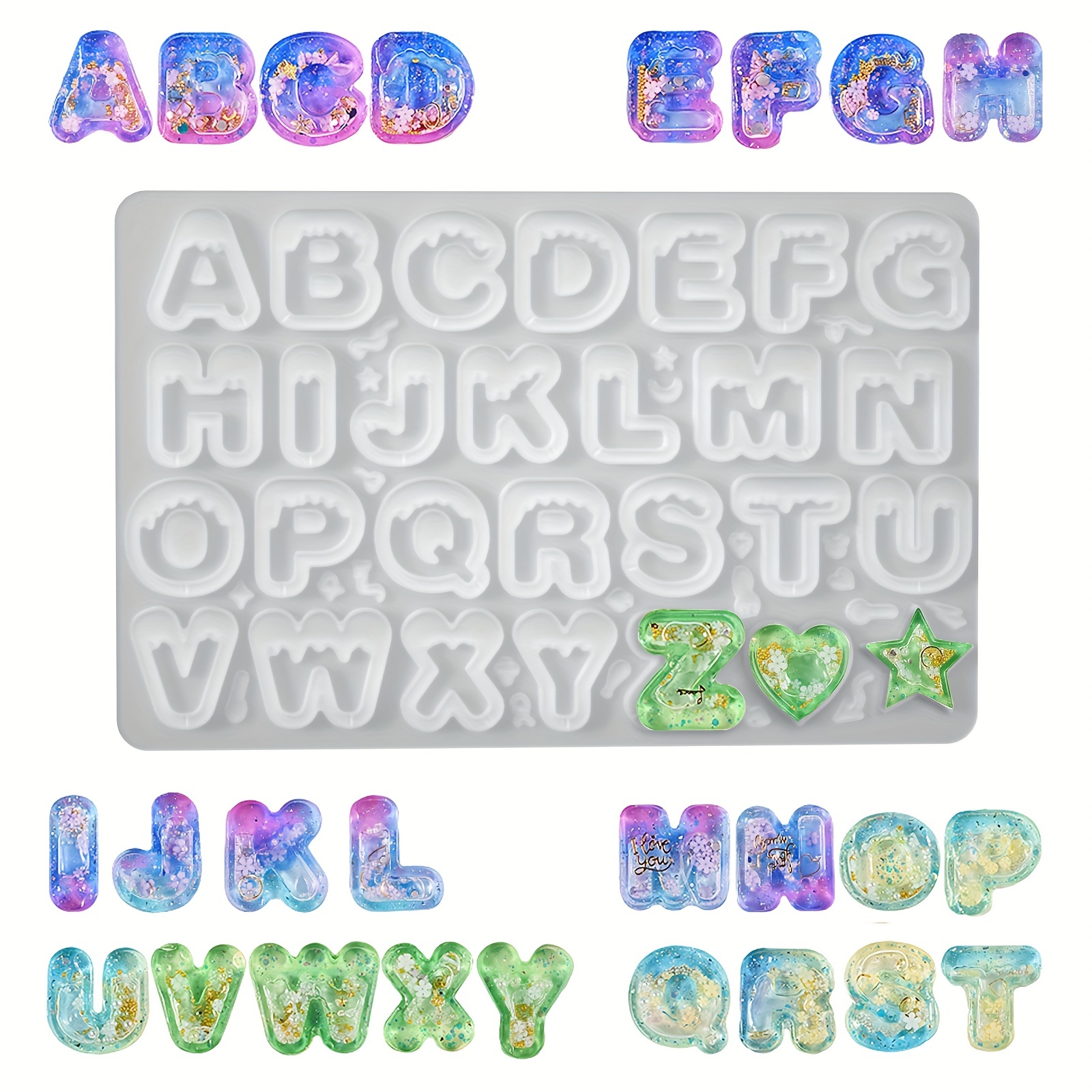 Alphabet Letter Molds Alphabet Mold for Resin Wax and Gypsum