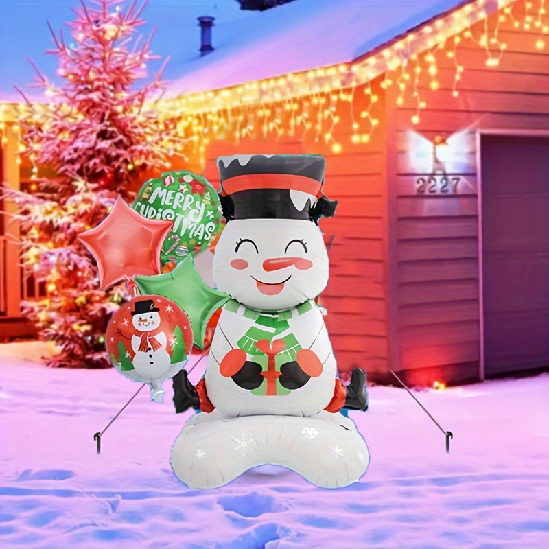 Inflatable Standing Christmas Aluminum Foil Balloon Snowman - Temu