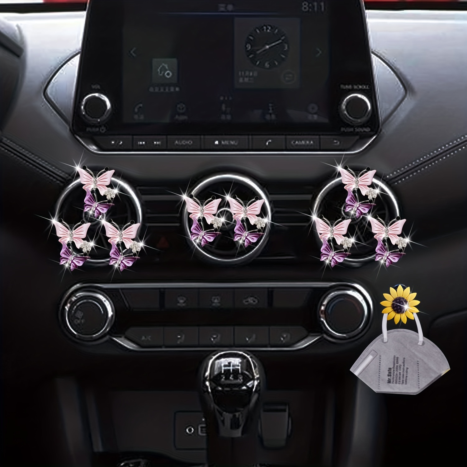 Car Air Fresheners Vent Clips For Women Cute Dual Butterfly - Temu