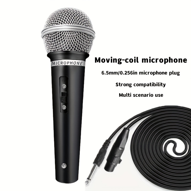 

Wired Dynamic Microphone, Universal 6.5mm Plug Handbox Audio Speaker Microphone, Karaoke Singing Conference Speech, Tuning Desk Amplifier Dynamic 6.5mm Plug Microphone Multi-purpose Dynamic Microphone