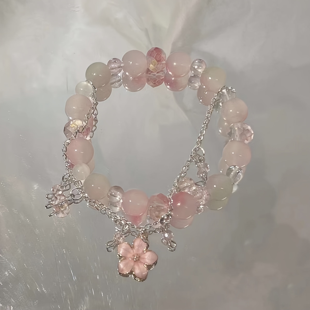 Little Peach Blossom Beaded Bracelet