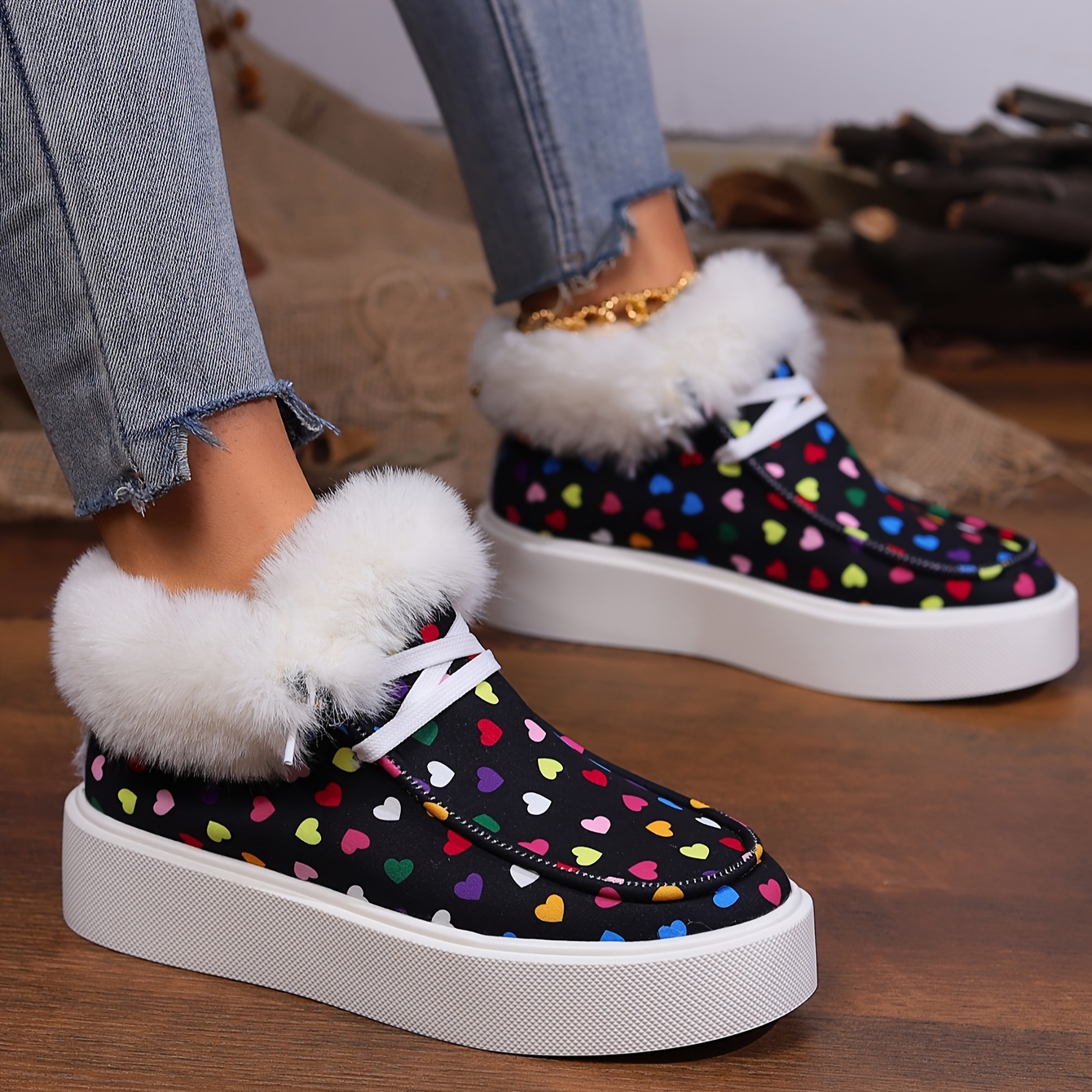 Womens platform canvas snow sneakers sale