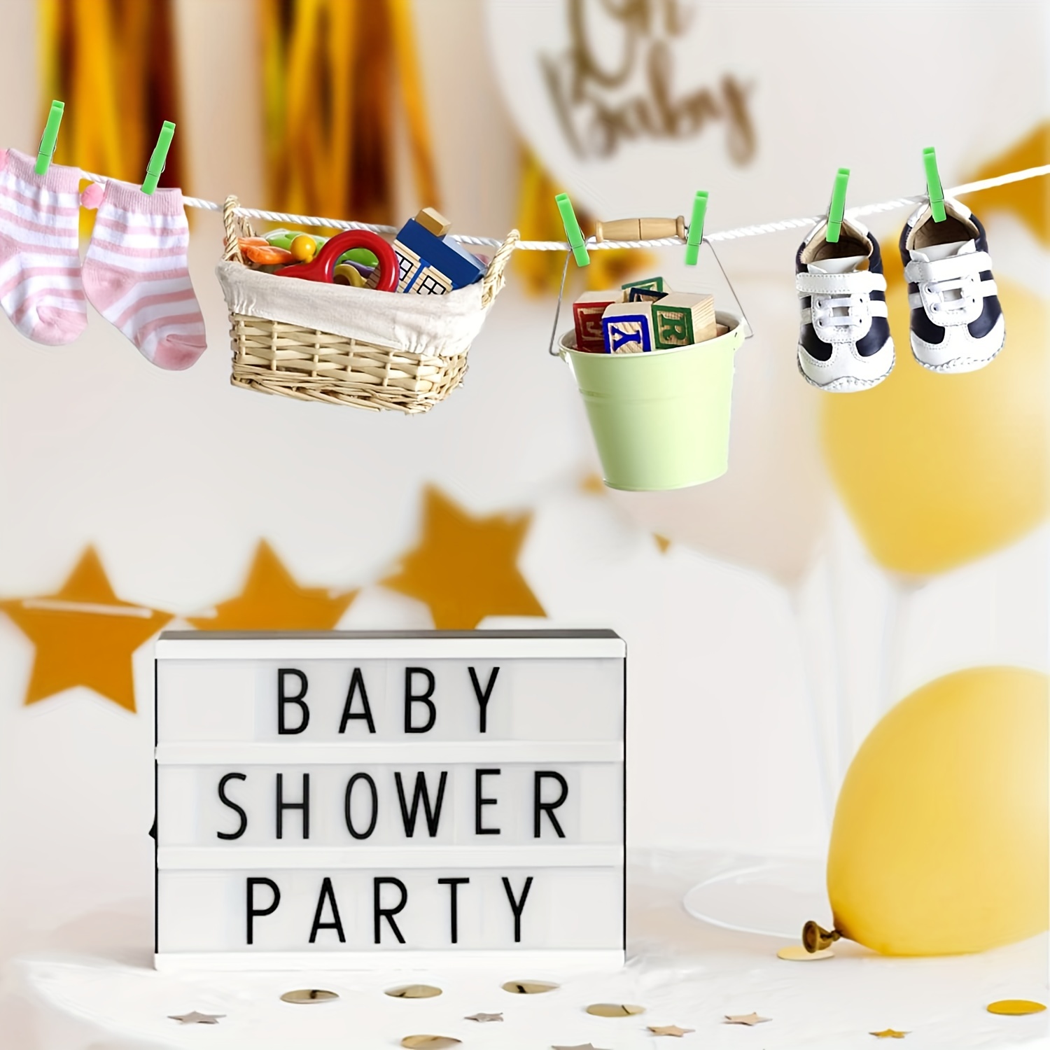  Little Man Boy Baby Shower Don't Say Baby Clothespin Game :  Home & Kitchen