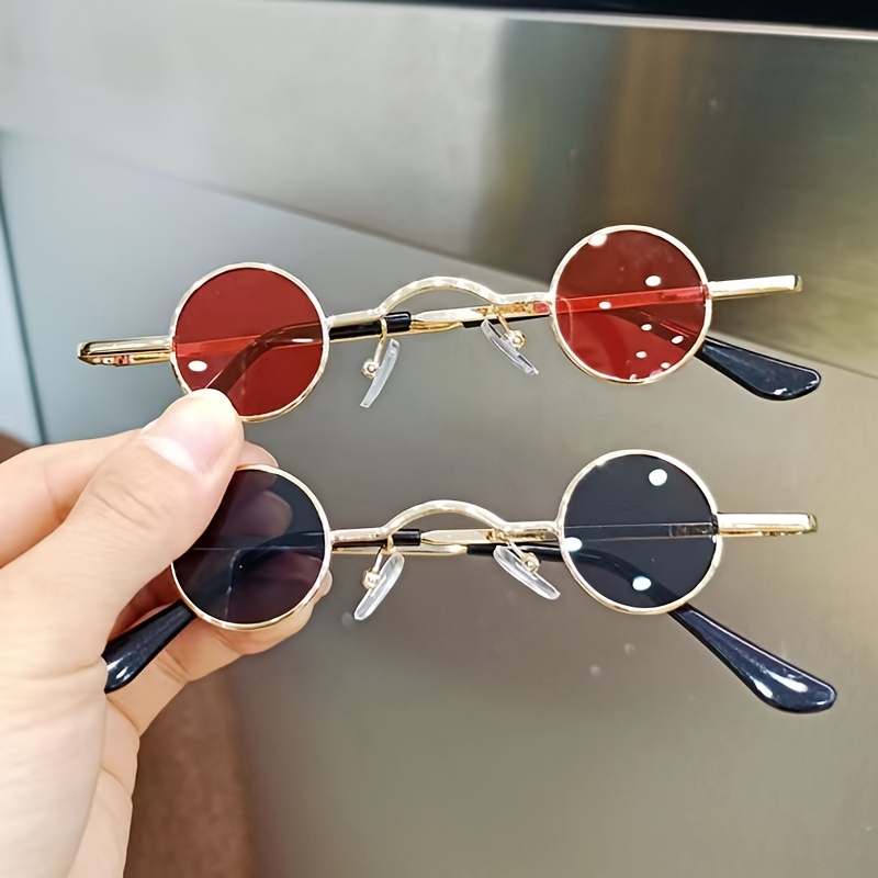 Vintage Exquisite Gunny Cool Mini Round Frame Sunglasses - Temu