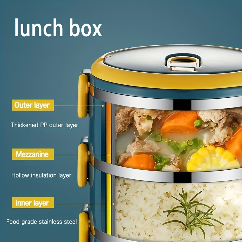 304 Stainless Steel Lunch Box With Lunch Bag, Portable Thermal Insulation Bento  Box, Large Capacity Food Storage Container For School Picnic Camping, For  Teenagers And Workers - Temu