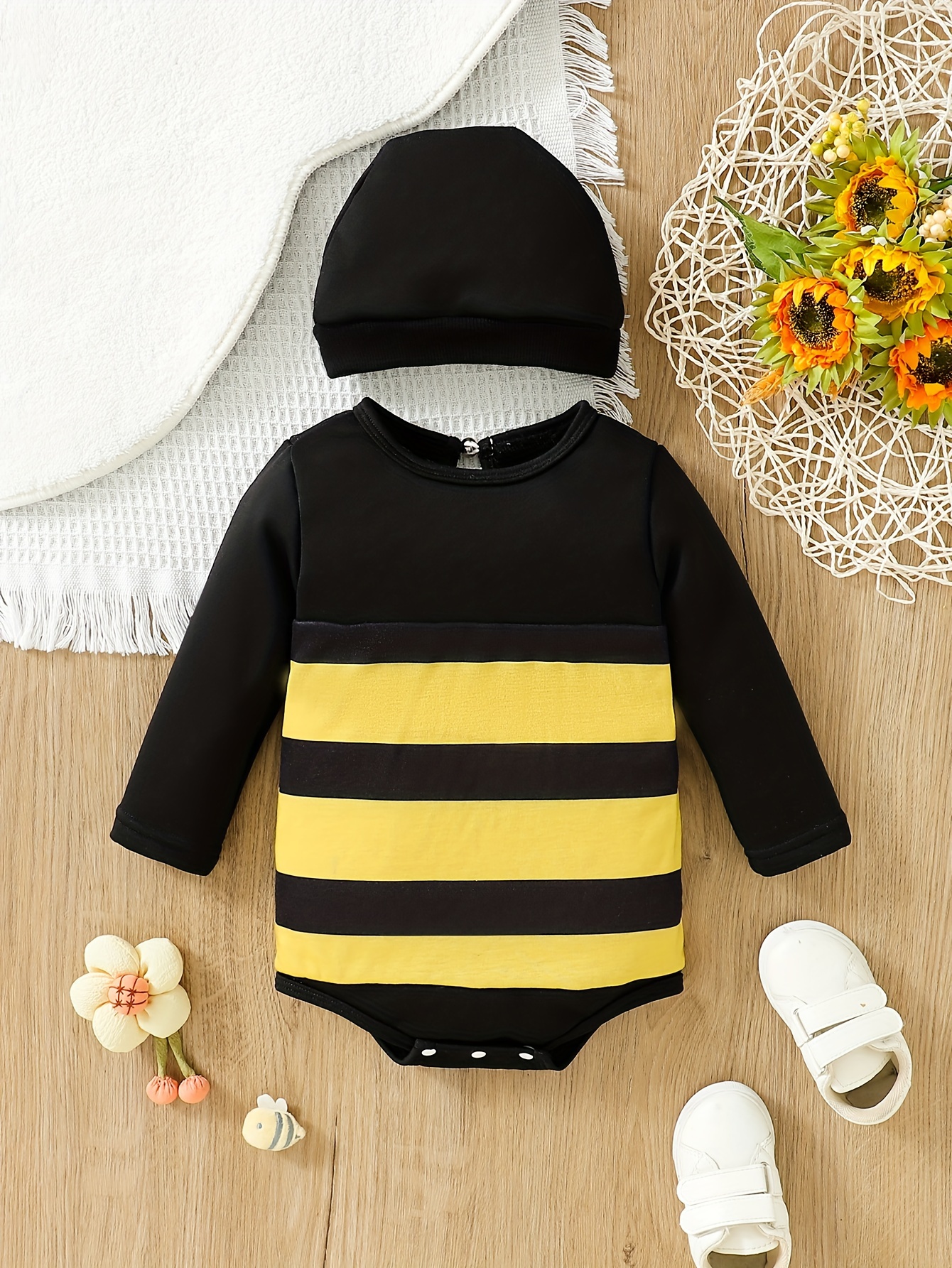 Rompers Capucha Triángulo Alas Abeja Lindas Niñas Pequeñas - Temu