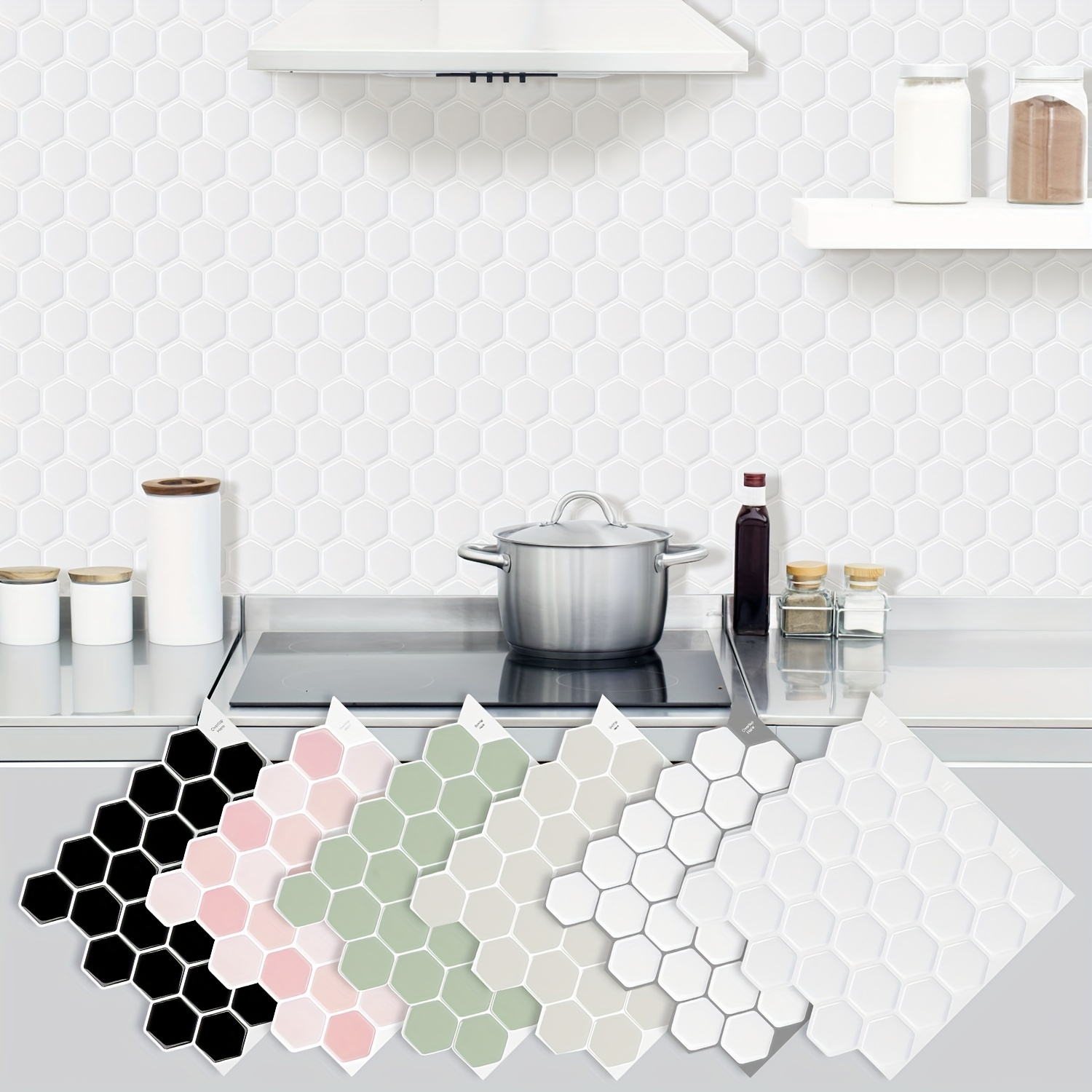 Mosaci-azulejos de pared antisalpicaduras para cocina, pegatina 3D de  azulejo de Metro, pelar y pegar, 12x12 pulgadas - AliExpress