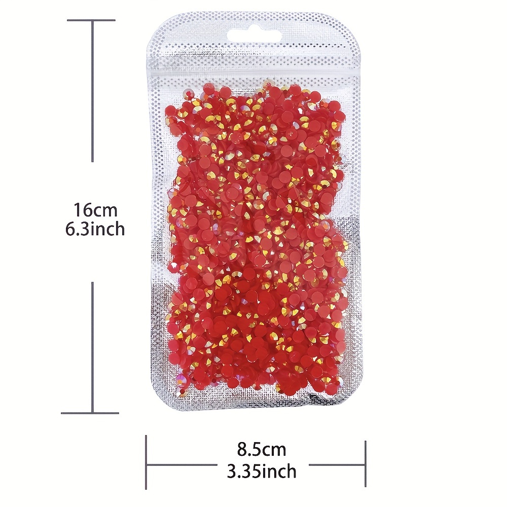 Red (light Siam Ab) Jelly Ab Flatback Resin Rhinestones - Temu