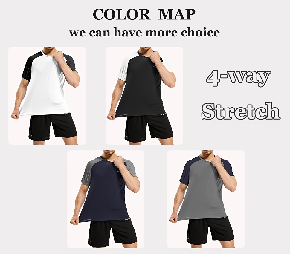 Men's Short Sleeve Crew Neck T-Shirts Lightweight Quick Dry Shirt For  Fishing Running Hiking