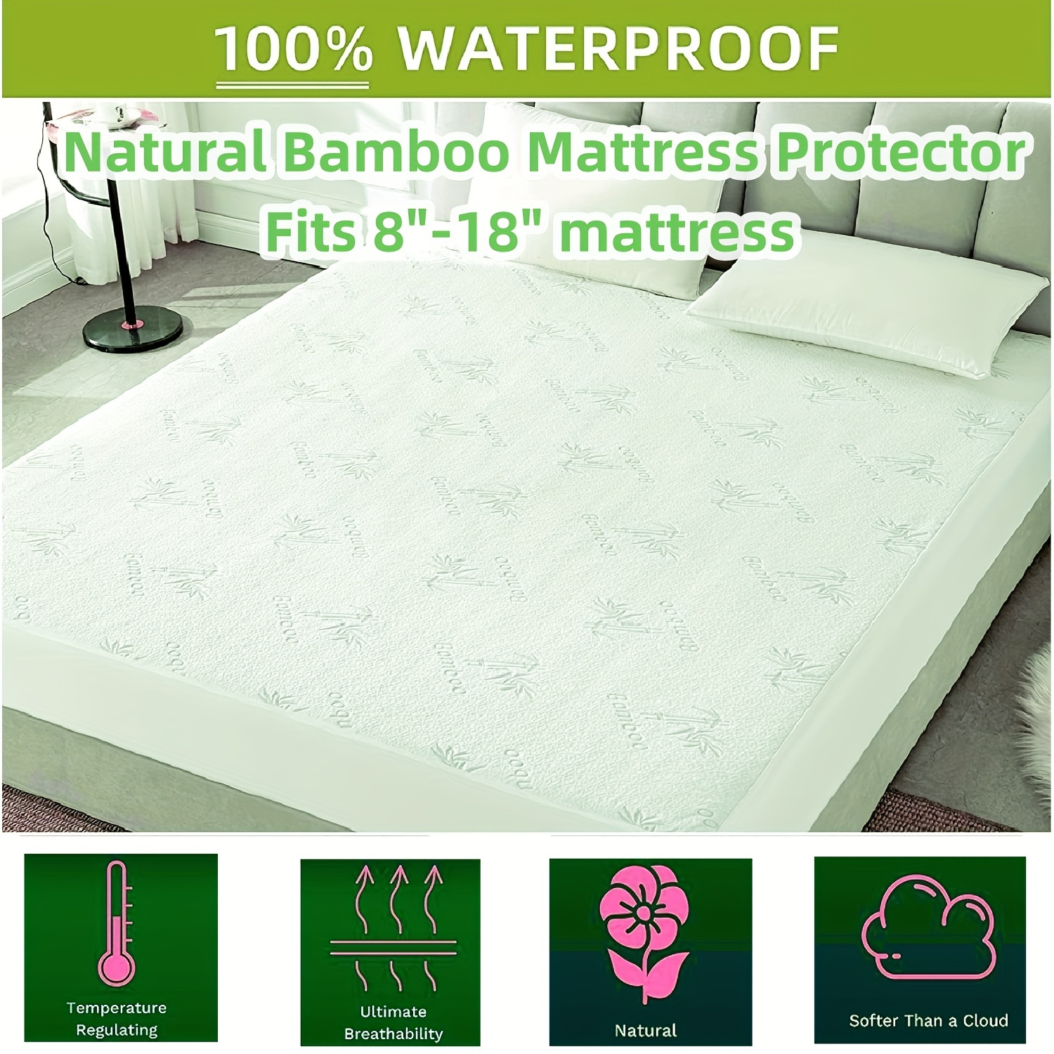 Waterproof Mattress Protector, Organic Mattress Pad