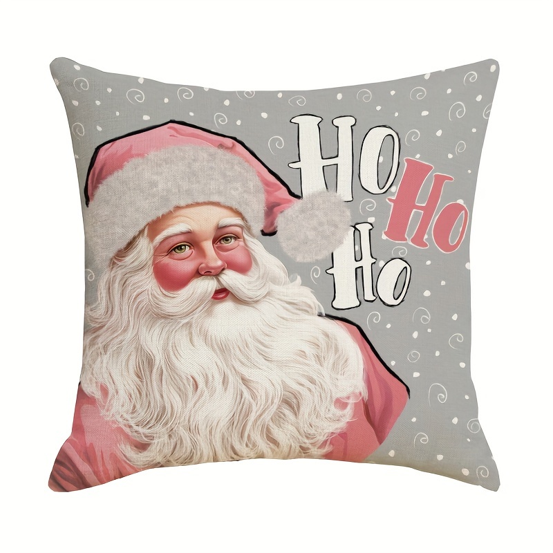 Christmas Christmas Snowman Color Lights Christmas Tree Santa Claus  Pillowcase Home Sofa Cushion Cover Linen Blend Car Cushion Cover Throw  Pillow Home Pillow Insert Not Included - Temu