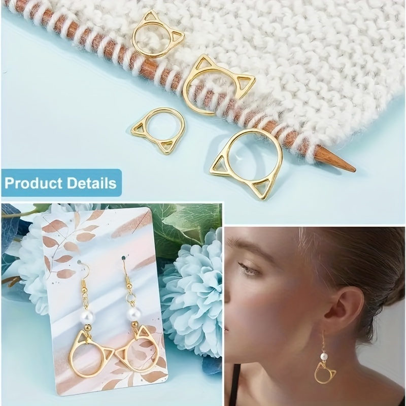 Alloy Hollow Noble Metal Ring Stitch Markers Knitting Stitch Marker Set,  Practical Crochet Locking Accessories Cute Cat Head Alloy Pendants Jewelry  Accessories - Temu United Kingdom