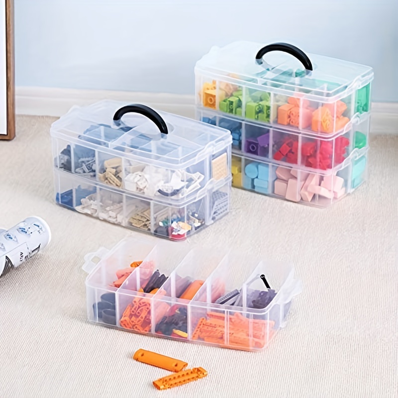 LifeSmart Stackable Storage Bin Organizer Box with Adjustable Compartments   Small Plastic Containers with Dividers for Beads DIY Art Craft, Small  Toys, Jewelry, Fishing Tackles and Sewing Supplies : Toys & Games 