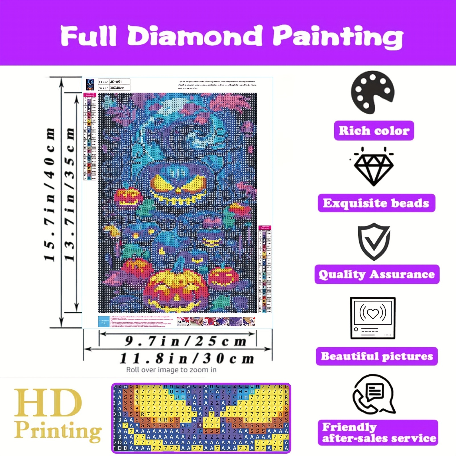 Halloween Diamond Painting Kits For Adults Pumpkin - Temu