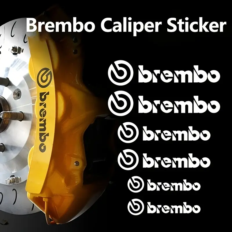 6pcs Car Brake Caliper Stickers Lettering Car Vehicle Brembo Logo