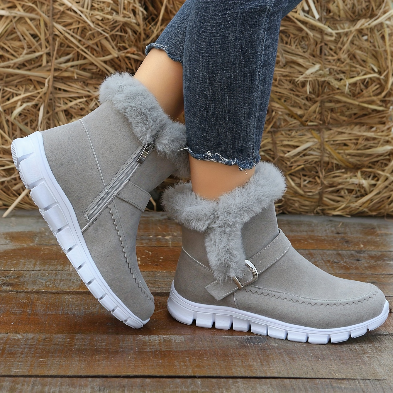 Image of Snow Boots Women's Style Winter Plush And Thickened New Style Thick-soled Shoes, Women Shoes