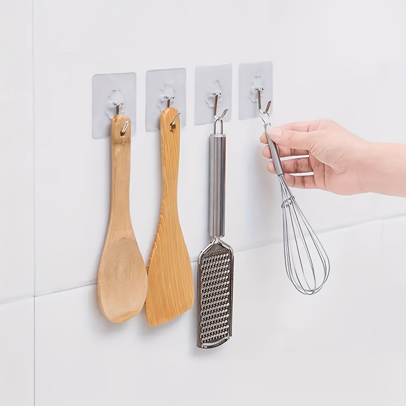 Adhesive Hooks for Hanging Heavy Duty Wall Hooks Self Adhesive Towel Coat  Hooks Waterproof Transparent Hooks for Bathroom Shower Kitchen Keys Door