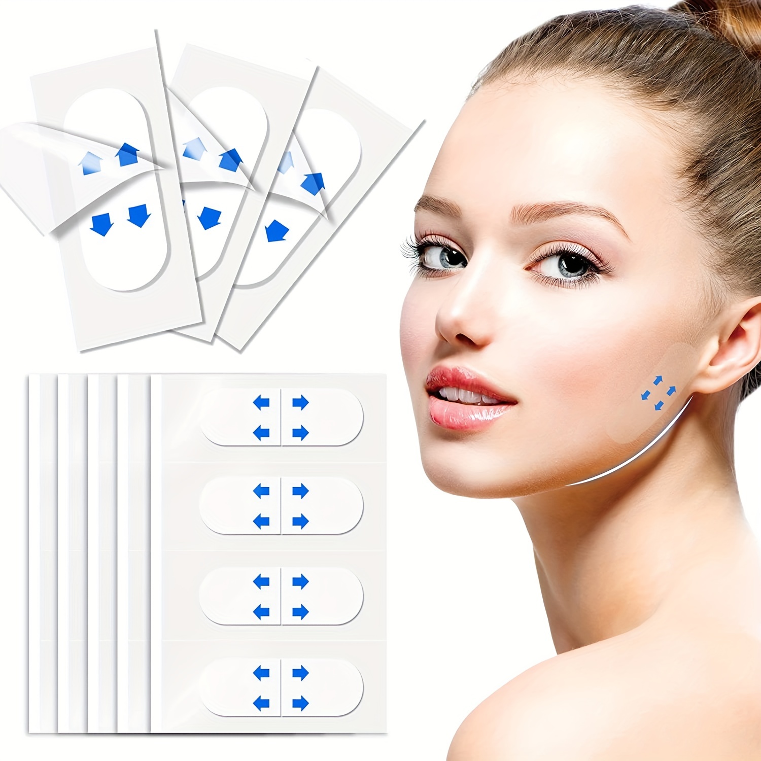 40 Pieces Face & Jawline Thin Invisible Patch Tape Stickers 