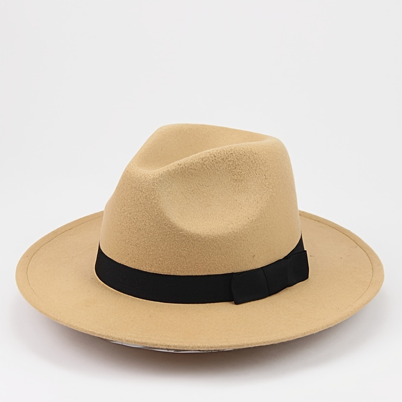 Wide Brim Fedora Hat Solid Color Women's Accessories Gift