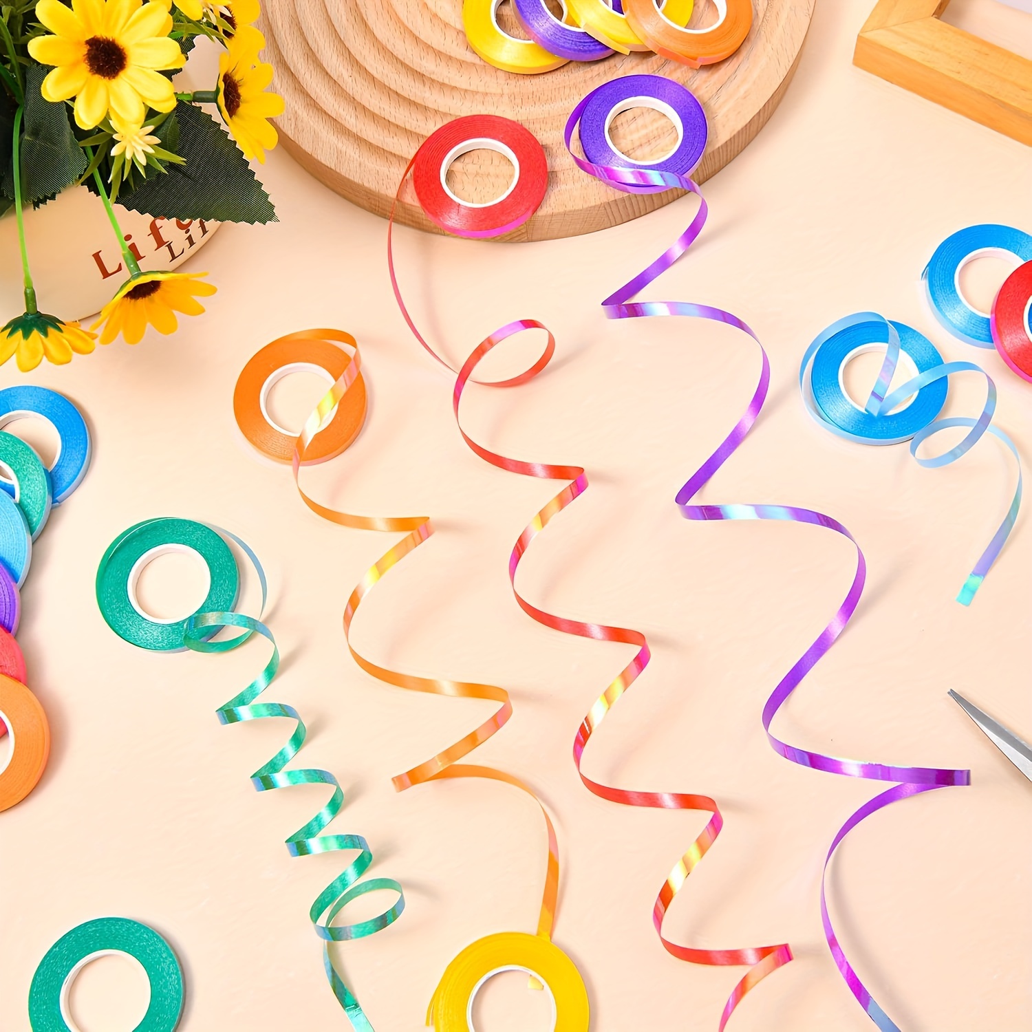 Colored Ribbon Balloon Curling Ribbon Balloon String Gift - Temu
