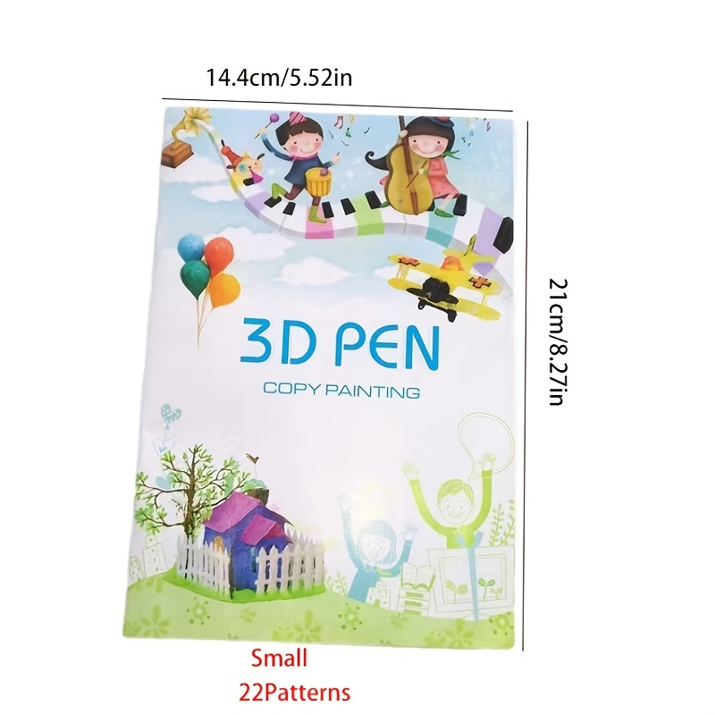 Livre de dessin de stylo d'impression 3D, réutilisable, coloré, 22/40  motifs, optique, papier, plaque transparente, modèle de peinture pour stylo  3D, cadeaux pour enfants - AliExpress