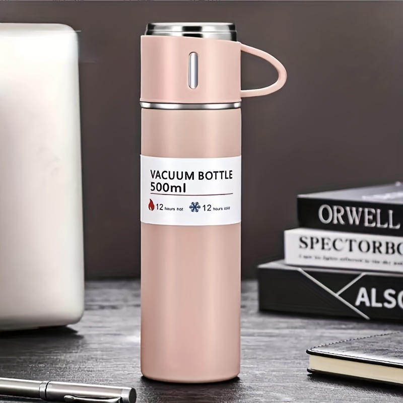 Stainless Steel 500ml Capacity Vacuum Flask Set with 2 Cups