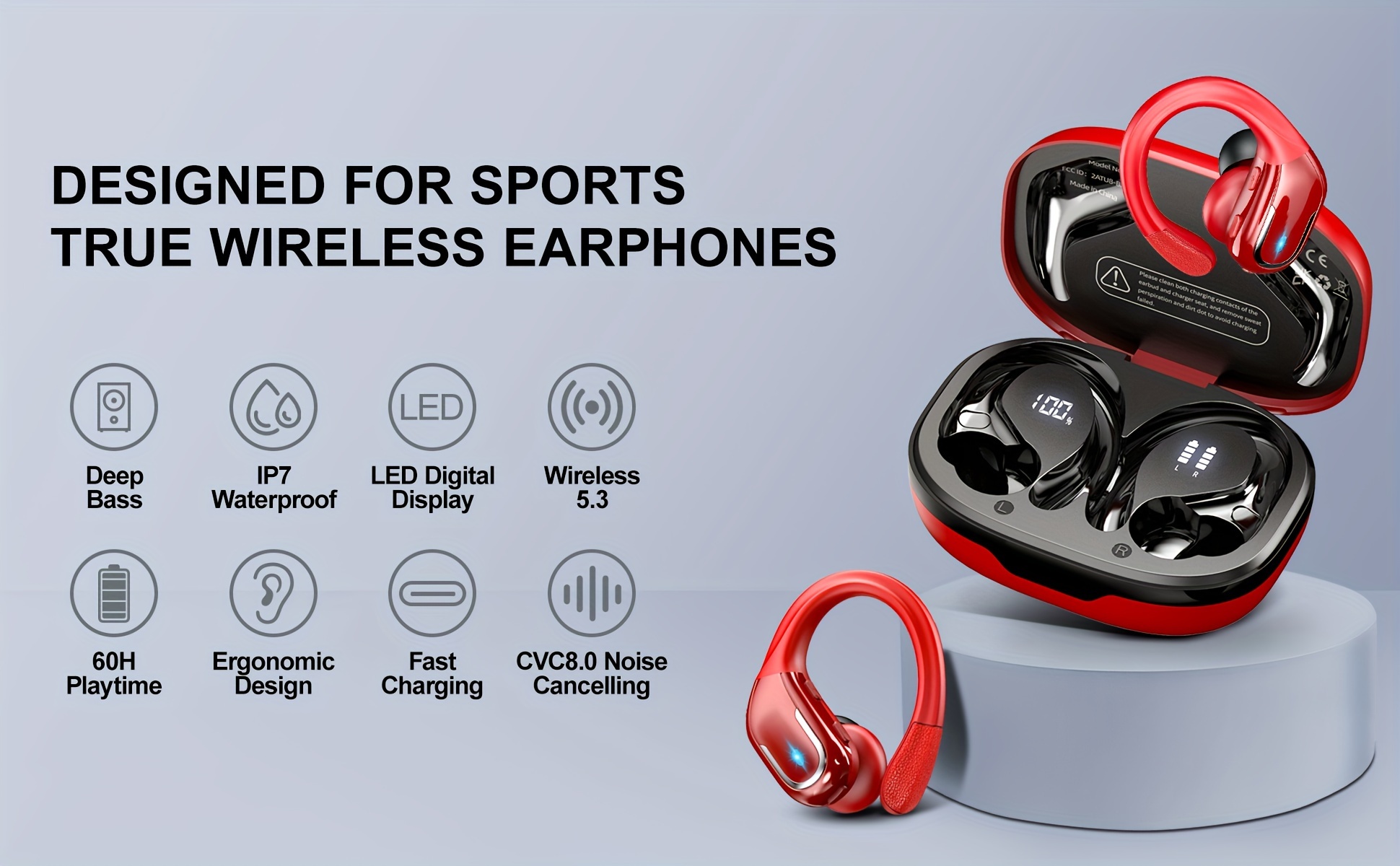 Ecouteurs Bluetooth sans Fil Sport, 2023 Ecouteurs sans Fil IP7