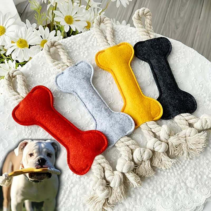 

Dog Gnawing Rope Toy, Gnawing Teeth Pet Toy, Puzzle Interactive Felt Dog Chewing Toy, Assorted Color