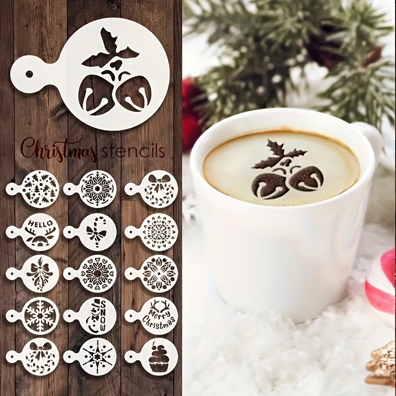 Christmas Coffee Template Latte Template Latte Art Template - Temu