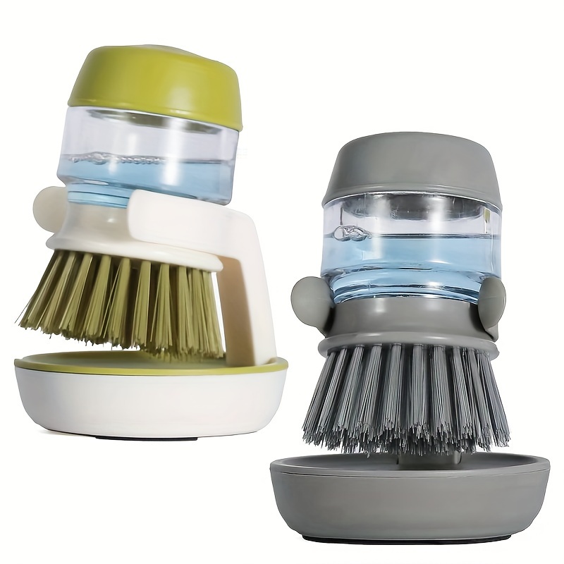 Pot Brush With Soap Dispenser, Multi-functional Kitchen Cleaning