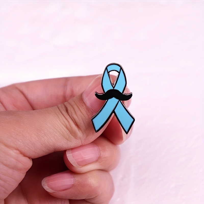 Blue Ribbon Awareness Jewelry Lapel Pin - Men's health awareness