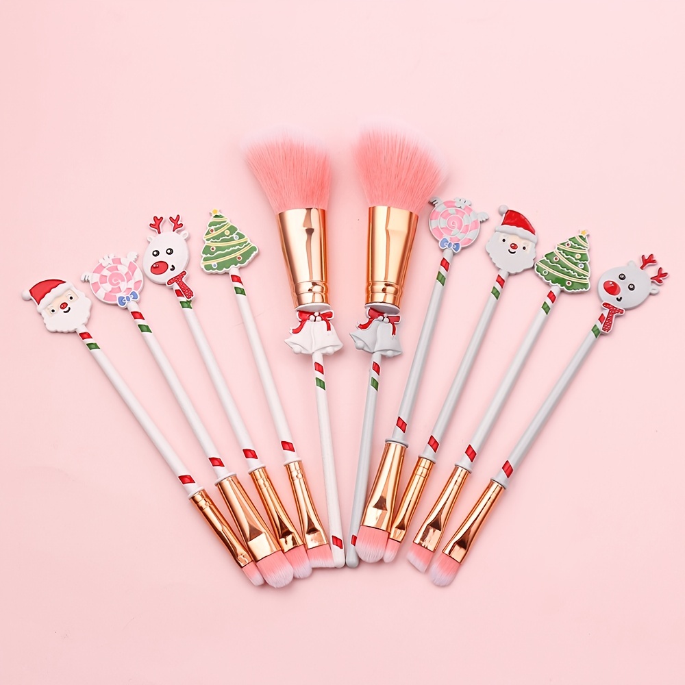 Santa Claus Candy Christmas Tree Elk Bell Makeup Brush - Temu