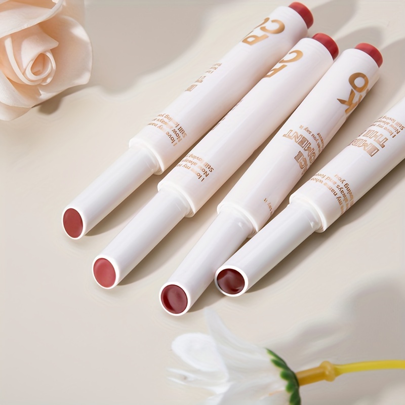 Shimmer Satin Lipstick Moisturizing Lip Balm Berry Red