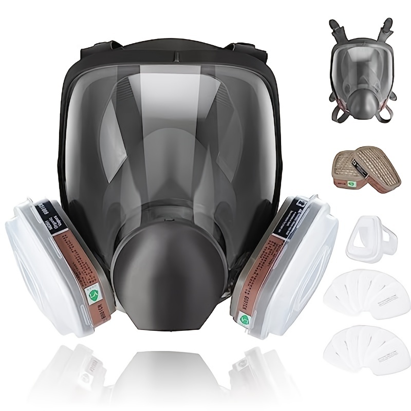 masque respiratoire intégral caKentr - Masque respirateur avec filtres pour  résine époxy - Masque à gaz réutilisable pour produits chimiques