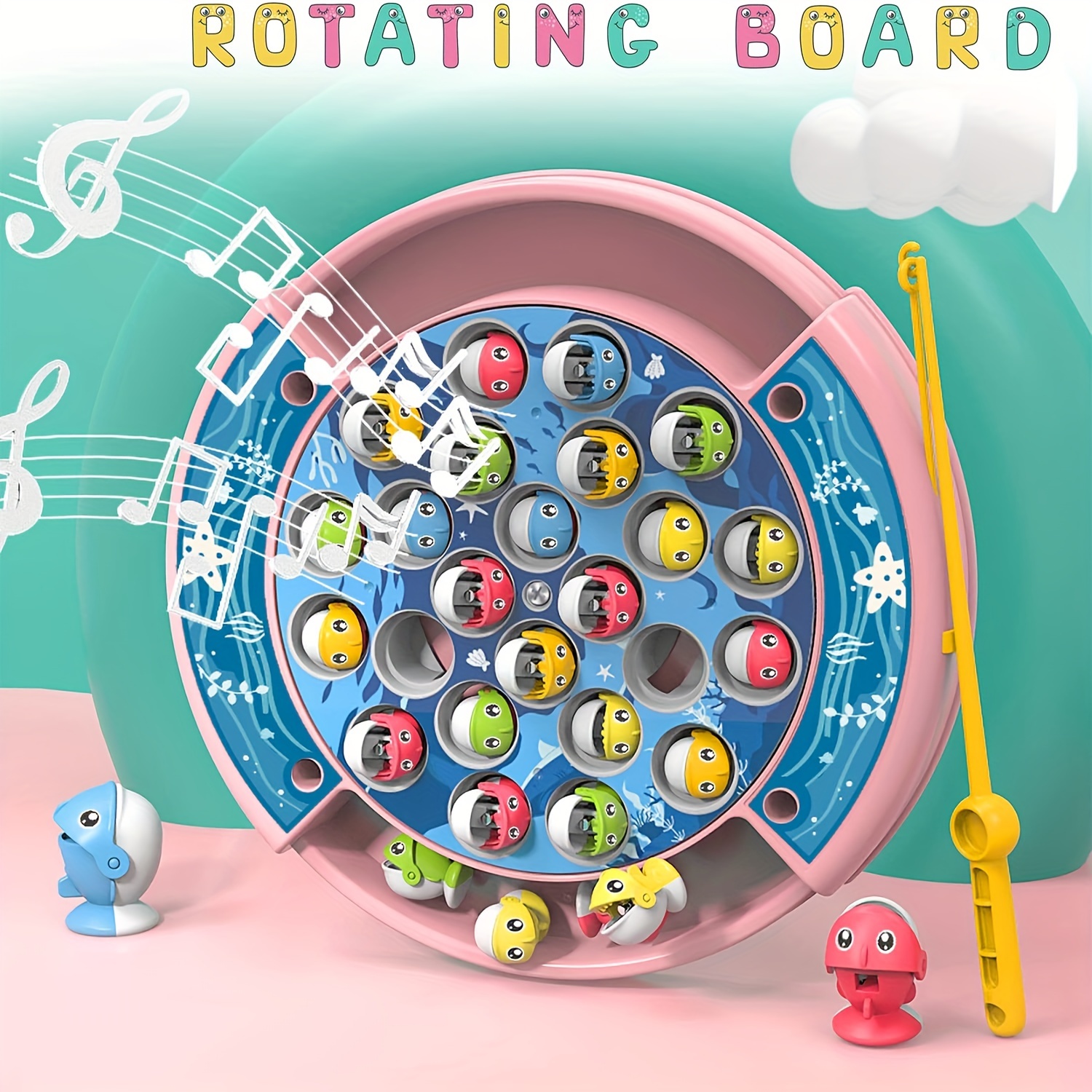 Magnetic Fishing Game Toys Rotating Board Game Music - Temu Philippines