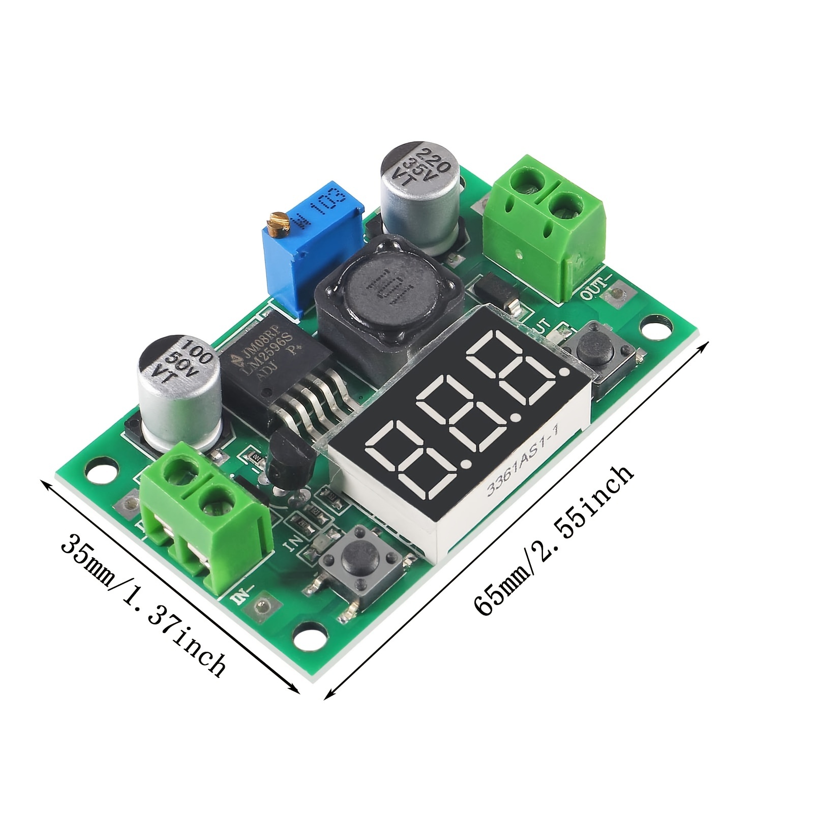 Buy LM2596 2A DC-DC Buck Step-down Converter Module DC 4.0~40 to 1.3-37V  with LED Voltmeter online at