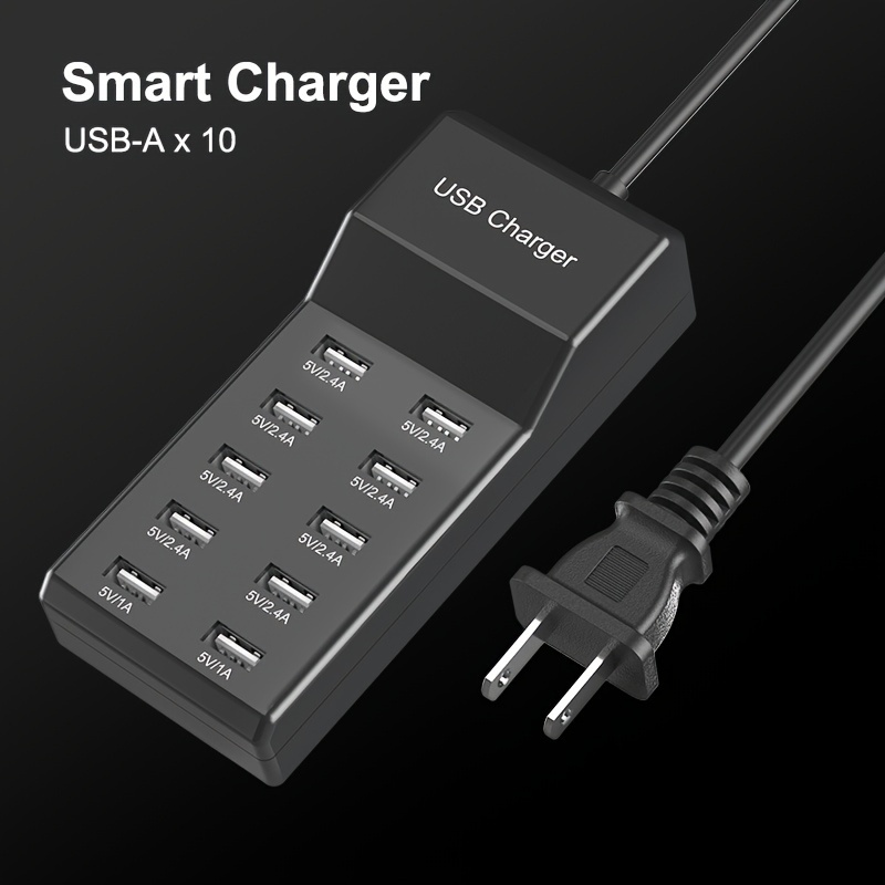 8 Ports Usb Charging Station,60w/12a Usb Smart Charger, Multi Ports Charging  Hub With Led Display-us Plug