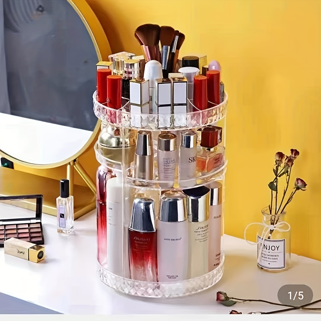 Rotating Makeup Storage Box Transparent Acrylic Dressing - Temu United Arab  Emirates