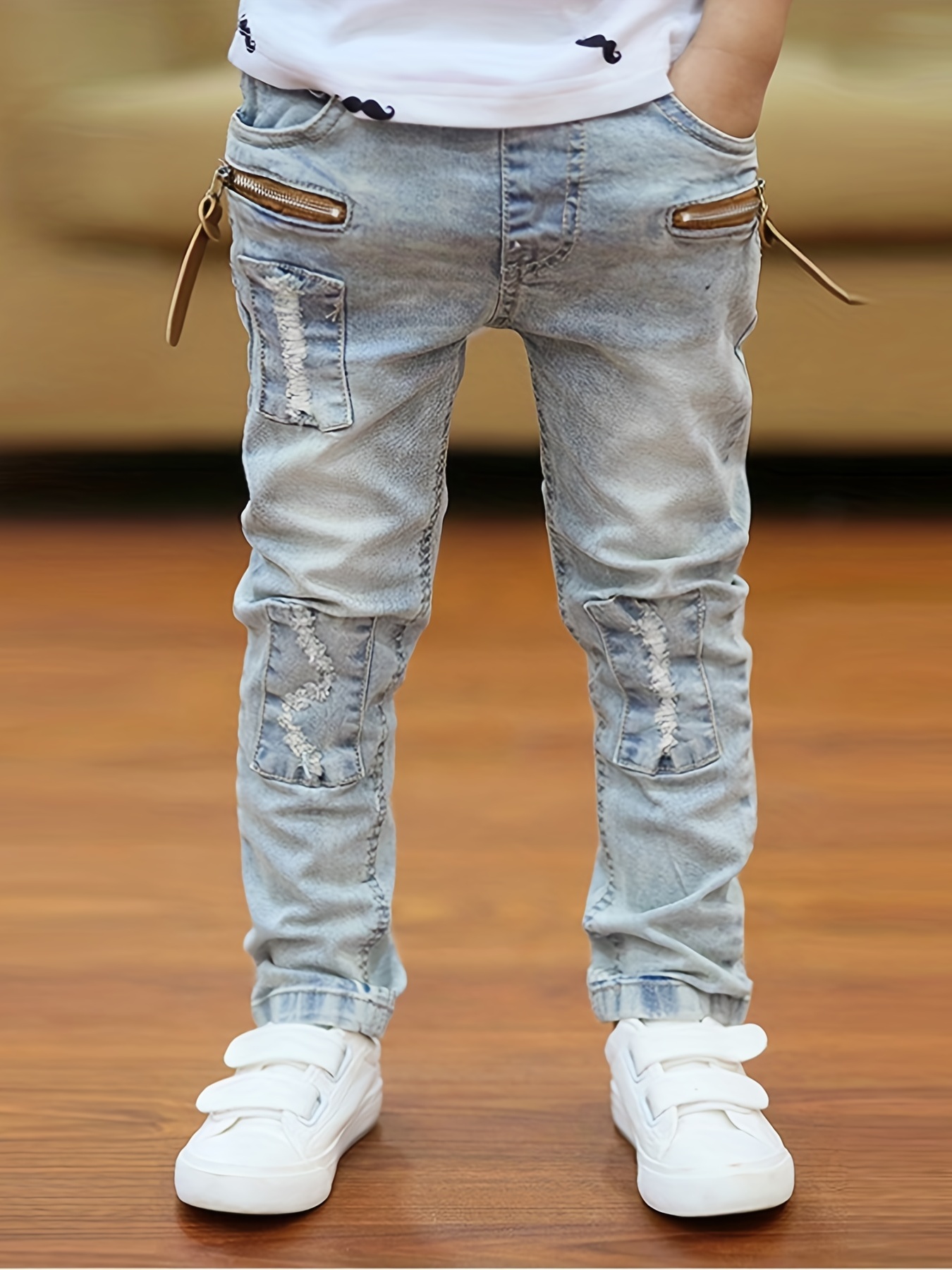 Boys tie-dyed wide lge denim pants 2-8 Years Kids fashion loose casual jeans