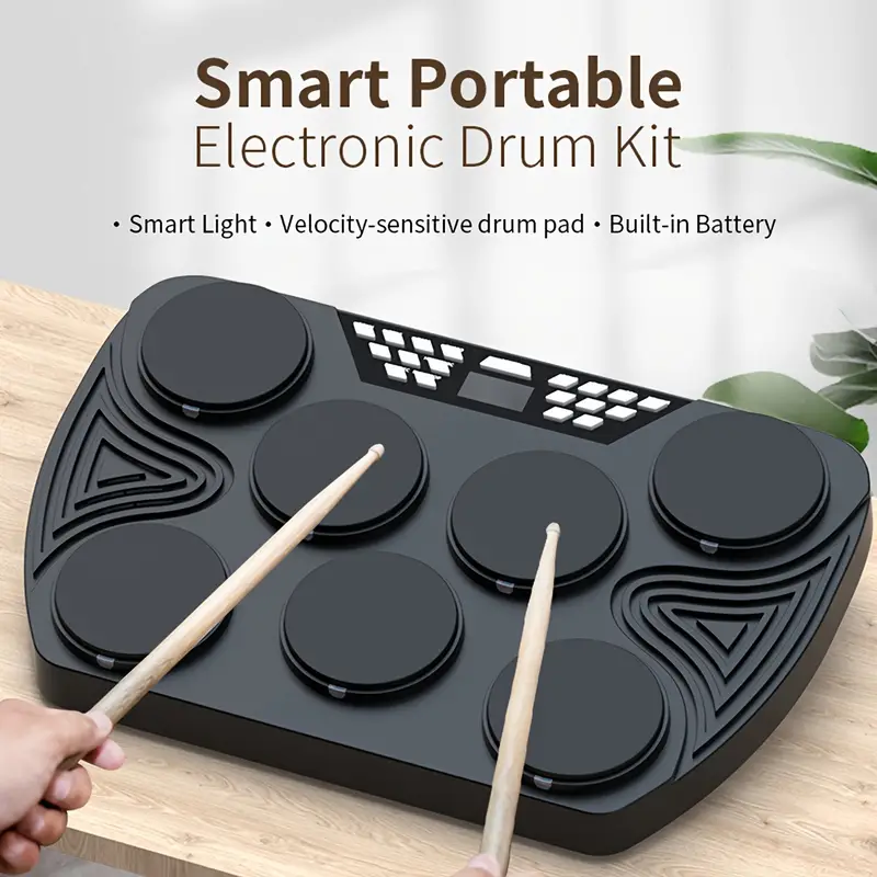 Convenient 7 Pads Intensity Induction Beginner Electronic Drum, Can Connect  Usb With Earphone Connection Audio, Suitable For Beginners, Birthday Gift,  Holiday Gift - Musical Instruments - Temu