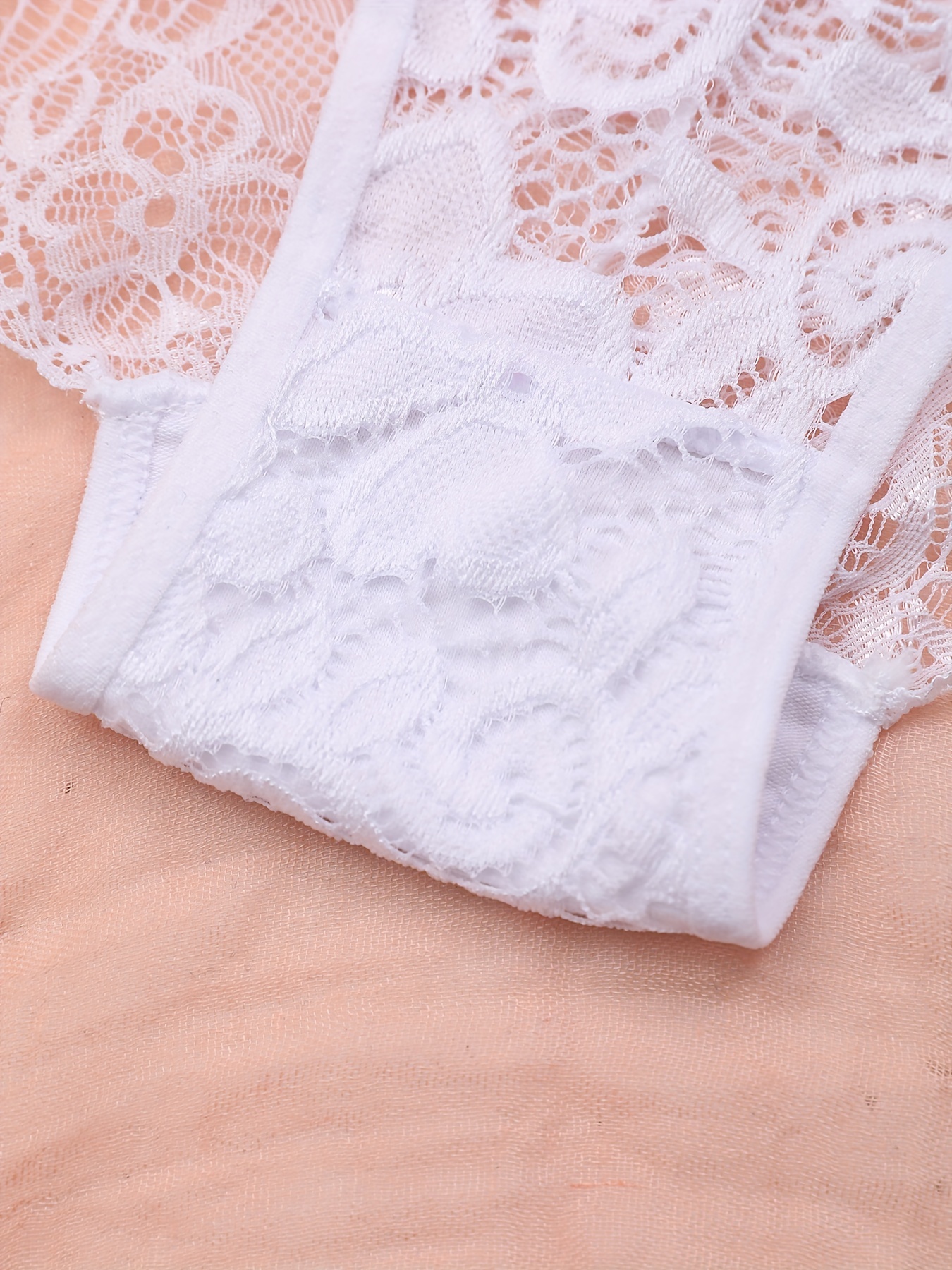 NWT LA SENZA SMALL WHITE BOW GOLD SHIMMER FLORAL LACE WAISTBAND HIPSTER  PANTIES
