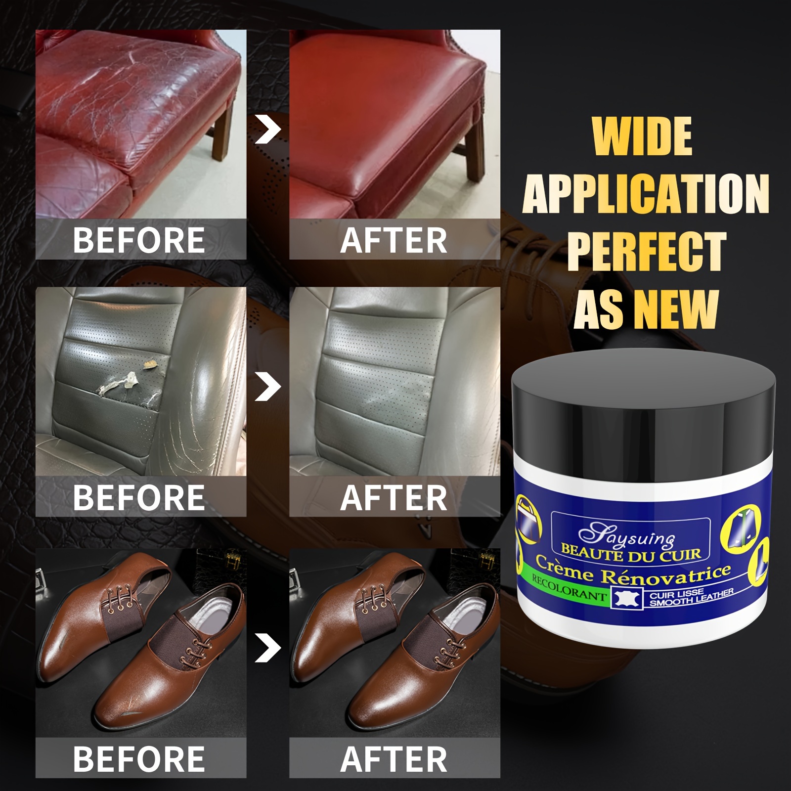 Best Leather Patch Refurbishing Repair Restoration Filler Paste Cream Kit