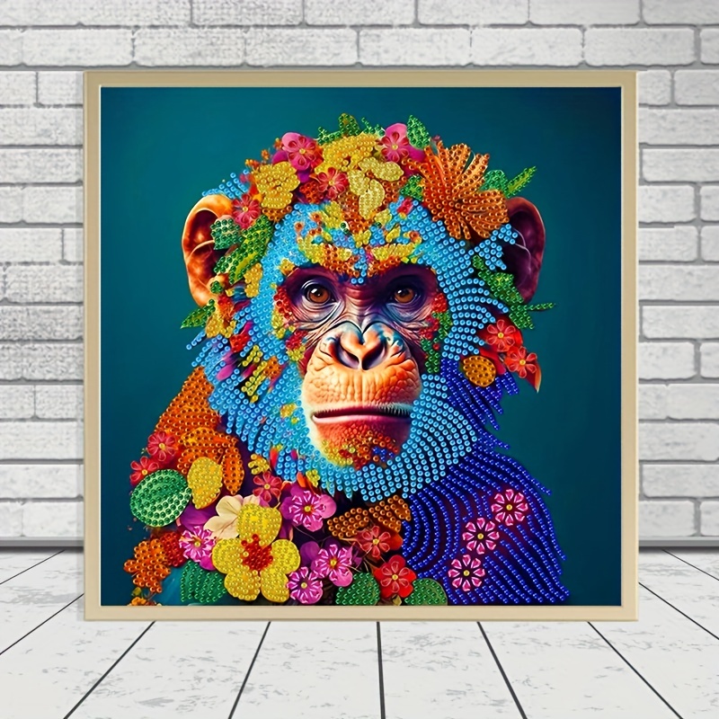 5D DIY Diamond Painting, Glow Little Monkey Full Diamond Painting With  Diamond Art, By Number Kits Embroidery Rhinestone For Wall Decor