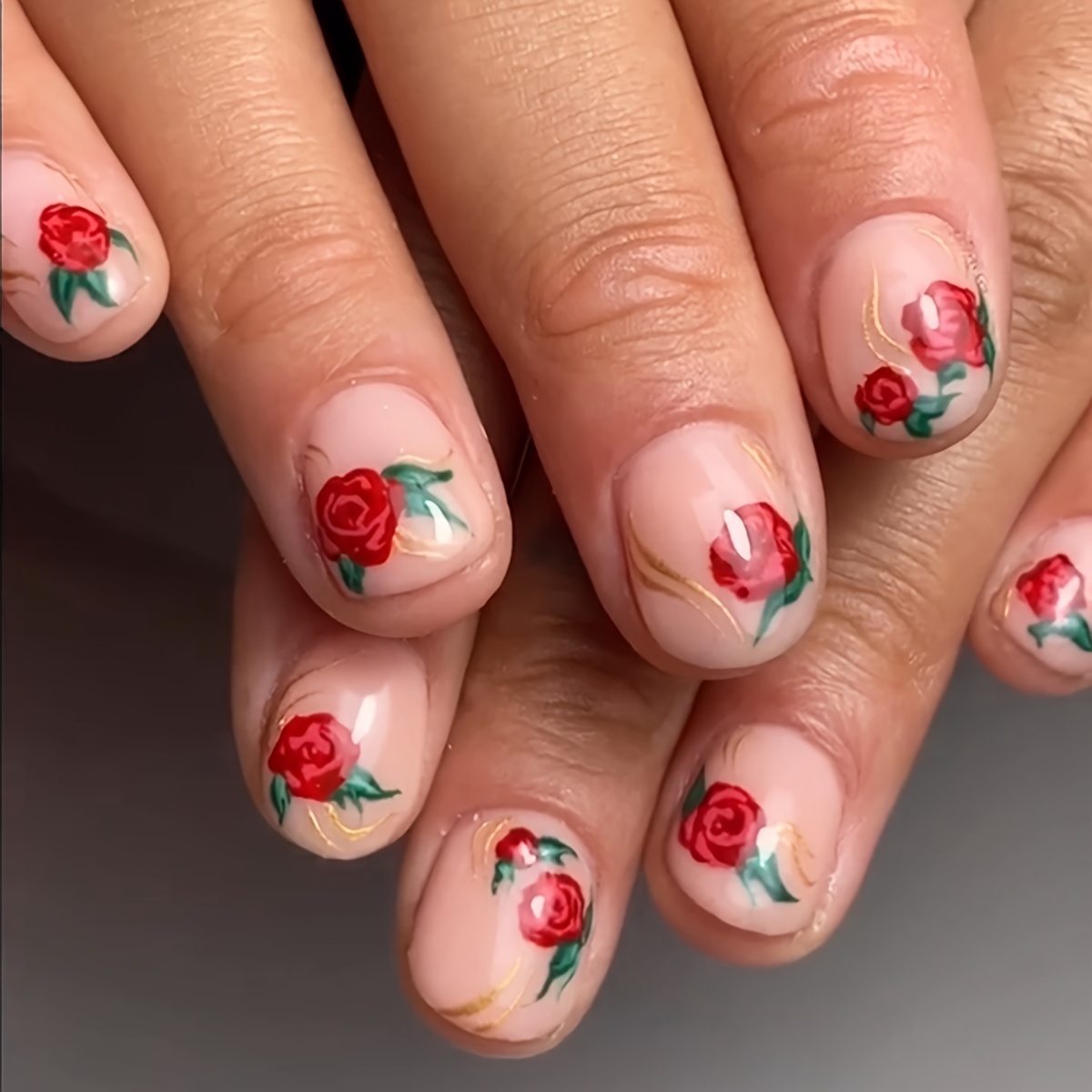 roses nail art - SoNailicious