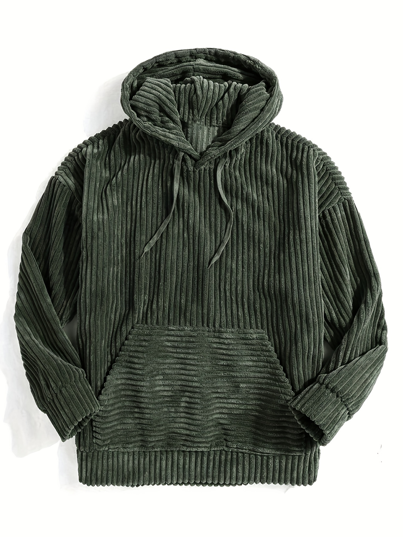 Vintage Corduroy Hoodies For Men, Men's Casual Pullover Hooded