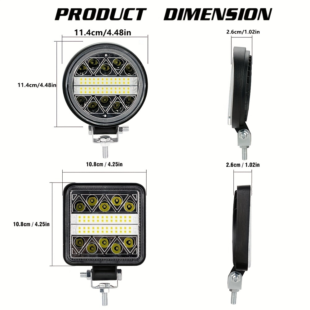 X inch 48W 10-30V LED Work Light off Road Lamp Spot Headlight for Jeep - 1