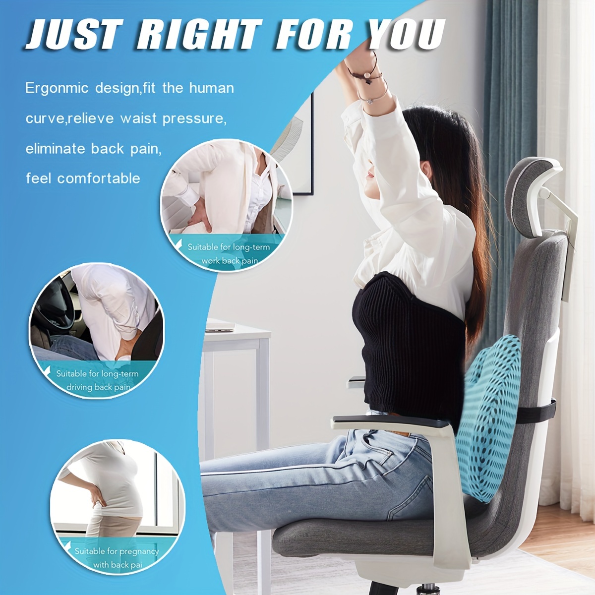 Back Support for Chair and Lumbar Support Pillow of Back Support for Chair  or Office Chair Back Chair Cushion for Back Pain,Ergonomic Back Support