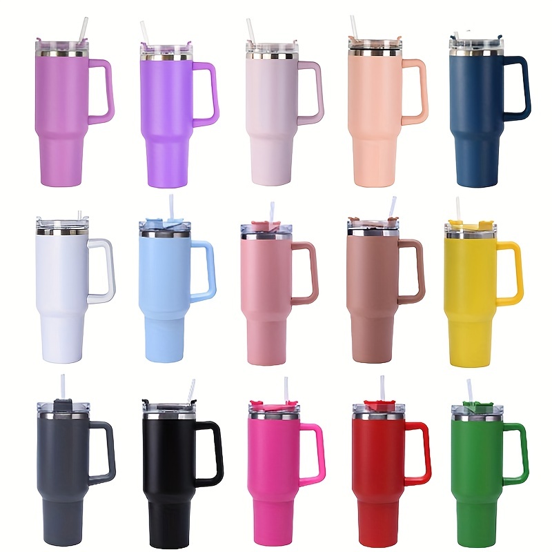 Stainless Steel Vacuum Flask With Handle And Straw Portable - Temu