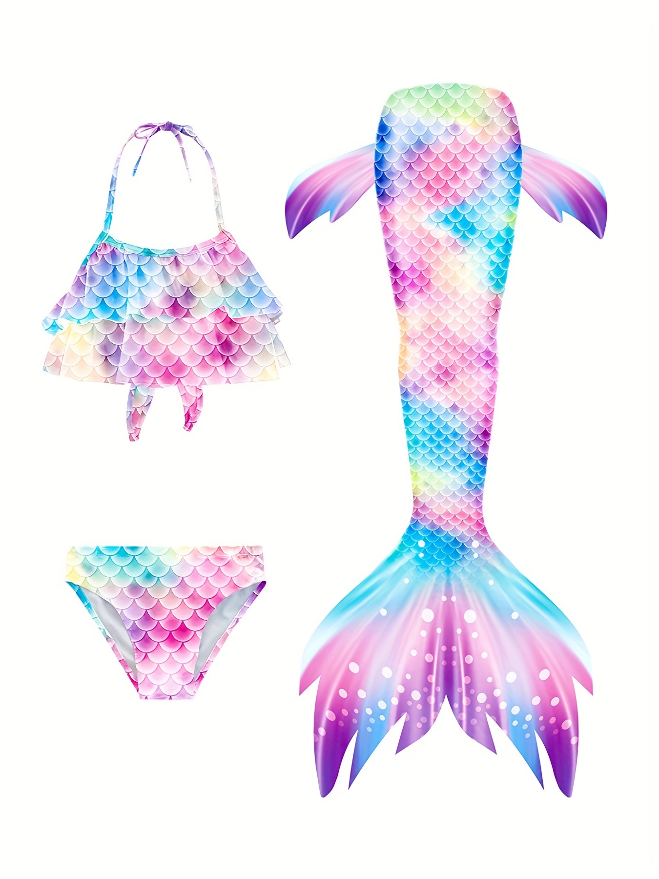 Mori Fish Swimming Costume for Women,Womens Printing Triangle